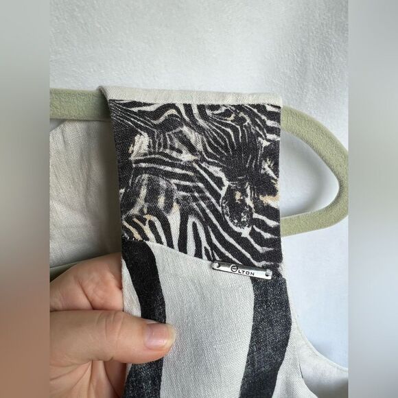 Elton 100% Linen Zebra Dress size M - Picture 7 of 10